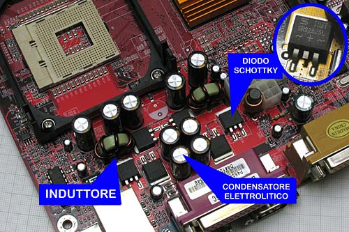 Motherboard con localizzazione componenti da dissaldare.